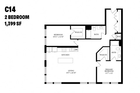 Two Bedroom C14 1399 SF - The Ballard Independent